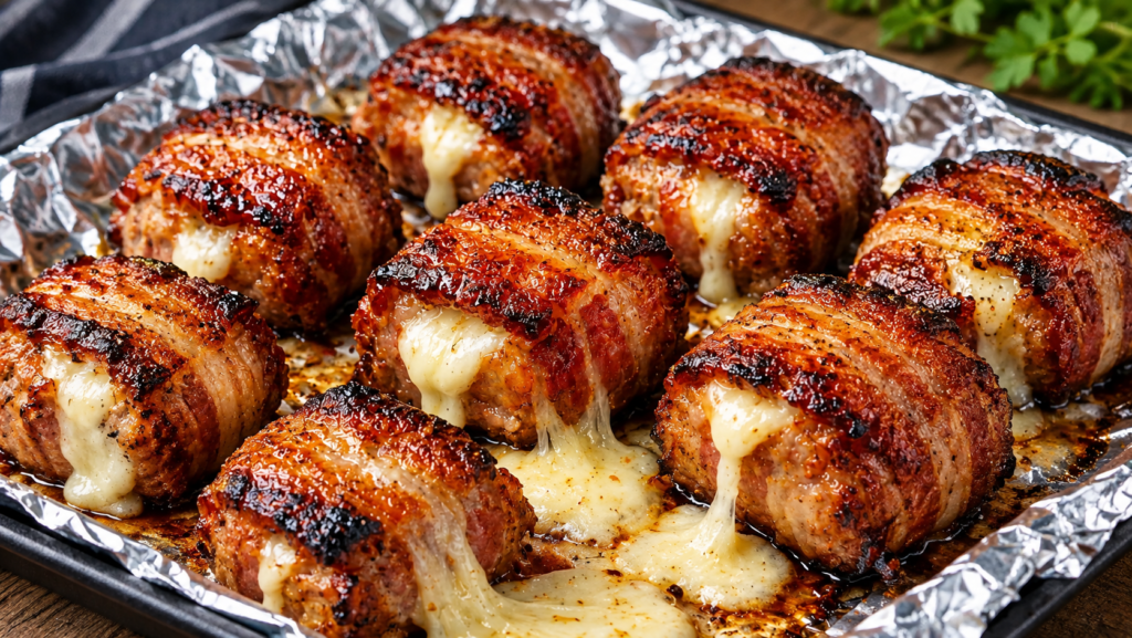 Smoked Bacon-Wrapped Cheese-Stuffed Steak Bites